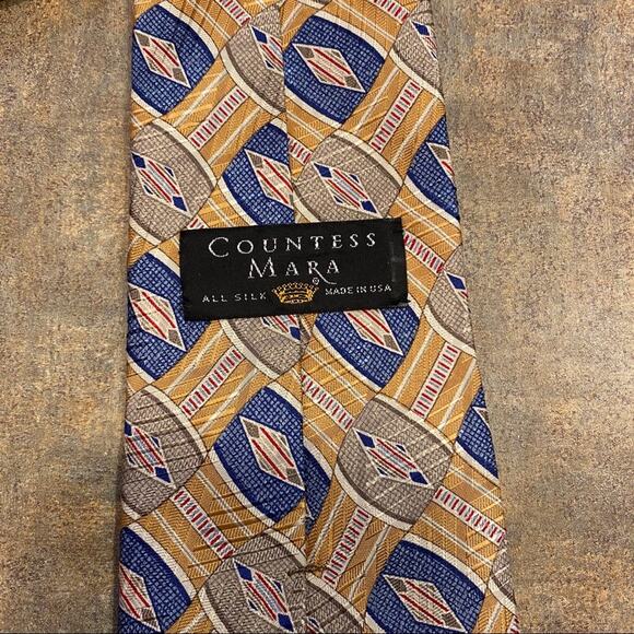 Countess Mara Diamond Pattern Silk Tie - Picture 7 of 7